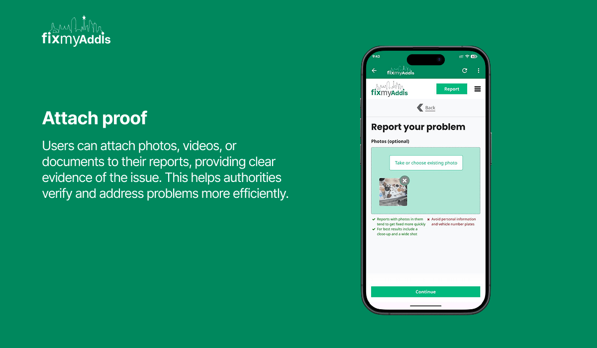 Fix My Addis mobile application