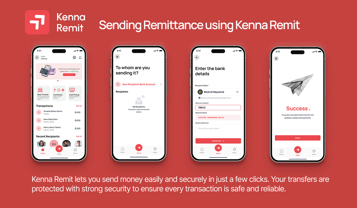 Kenna Remit mobile application
