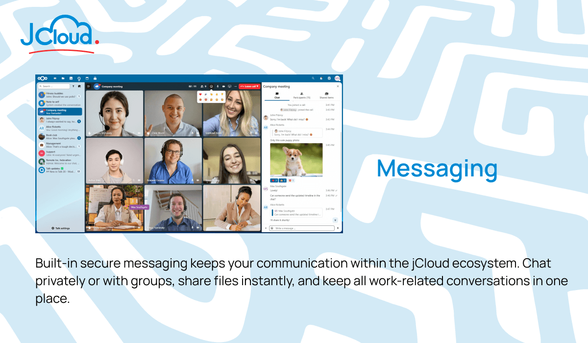 jCloud storage dashboard